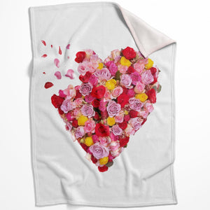 Flower Hearts Blanket Blanket 75 x 100cm Clock Canvas