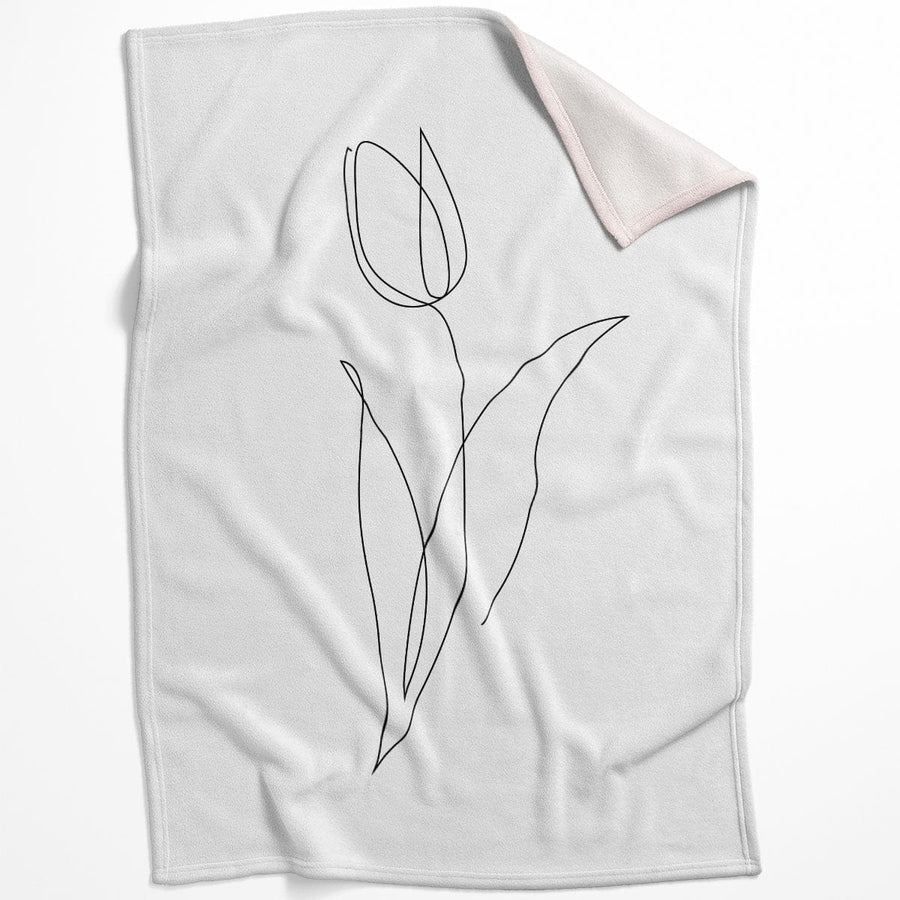 Flower Lines A Blanket Blanket 75 x 100cm Clock Canvas