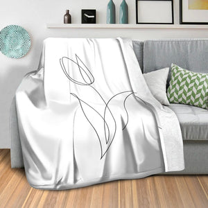 Flower Lines A Blanket Blanket Clock Canvas
