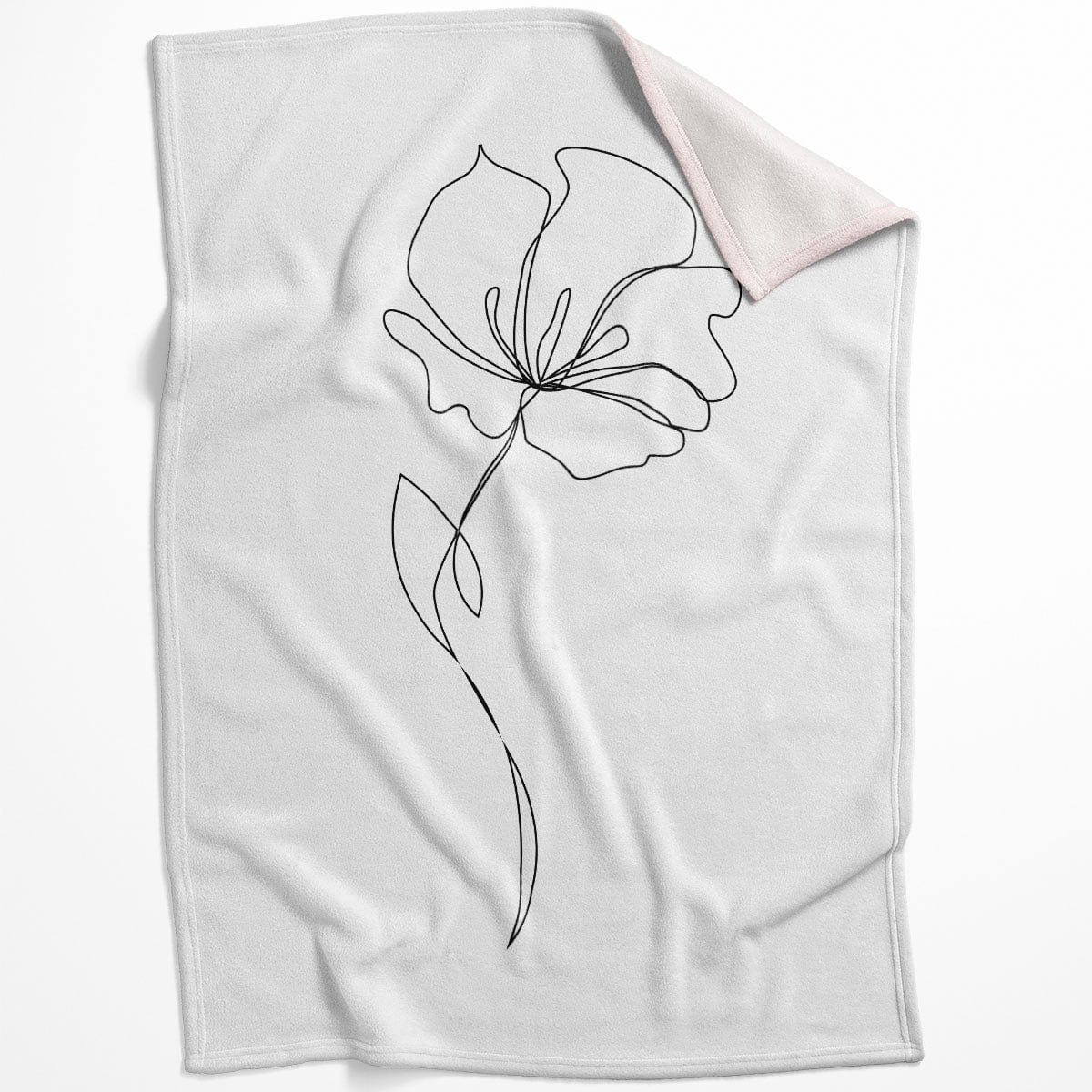 Flower Lines B Blanket Blanket 75 x 100cm Clock Canvas