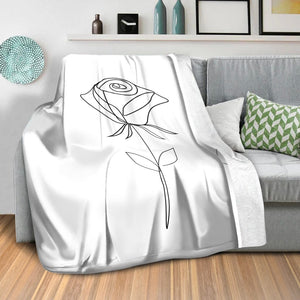 Flower Lines C Blanket Blanket Clock Canvas
