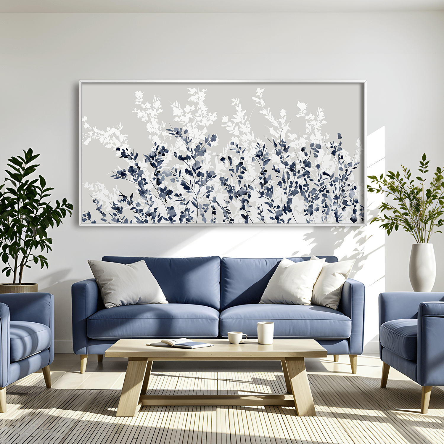 Flowers In The Wind Canvas Art Clock Canvas