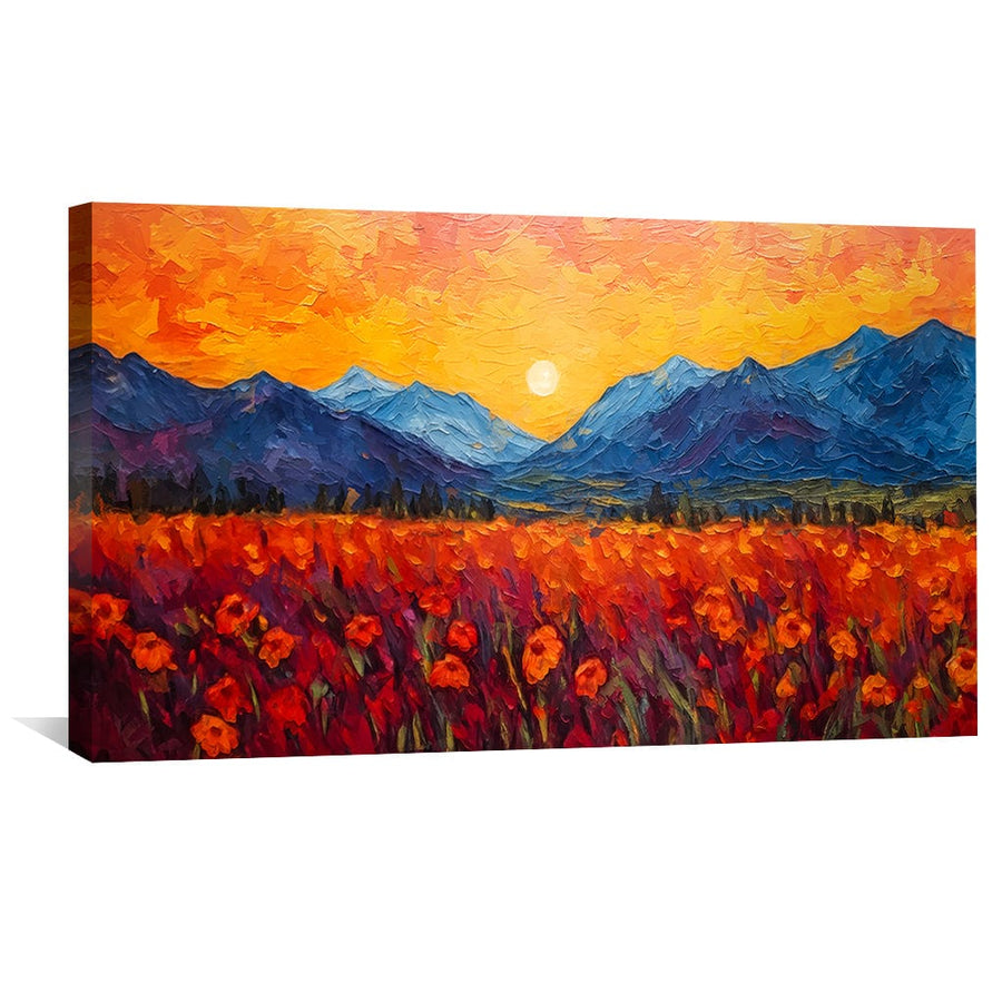 Flowers of the Field Canvas Art Clock Canvas