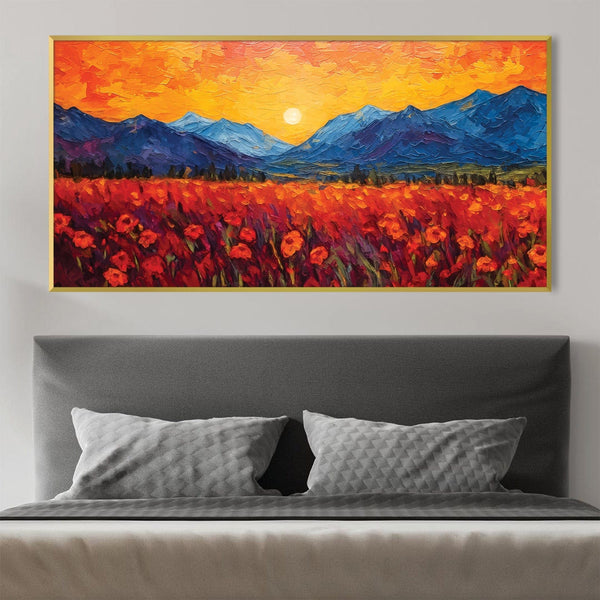 Flowers of the Field Canvas Art Clock Canvas