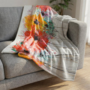 Flowers on the Slate Blanket Blanket Clock Canvas