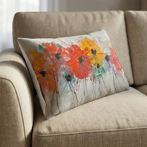 Flowers on the Slate Cushion Cushion 13 x 19in Clock Canvas