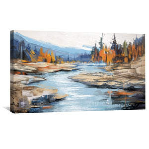 Flowing Banks Canvas Art Clock Canvas