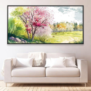 Flush of Spring Canvas Art 20 x 10in / Canvas Clock Canvas