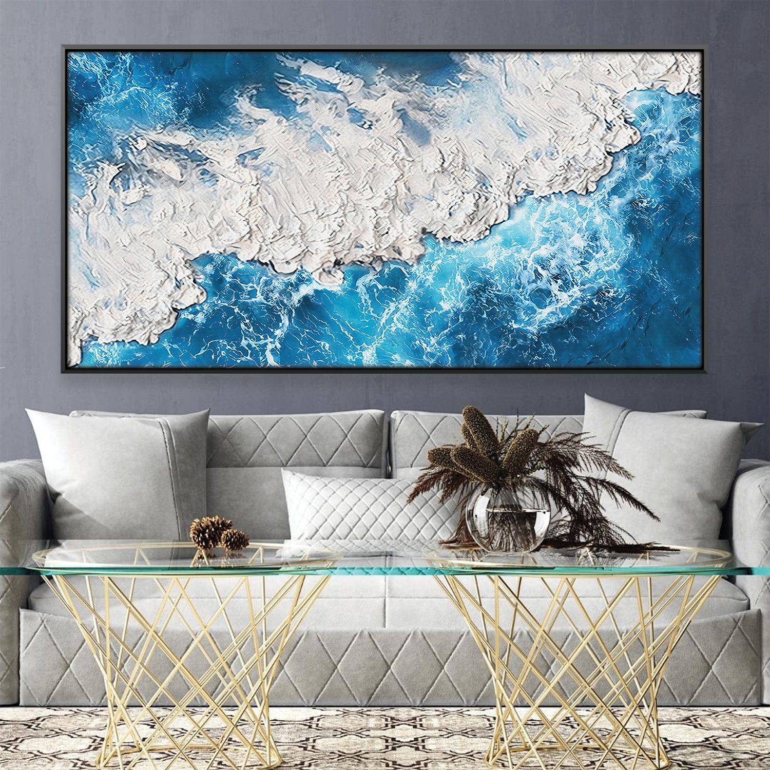 Foam and Flow Canvas Art Clock Canvas