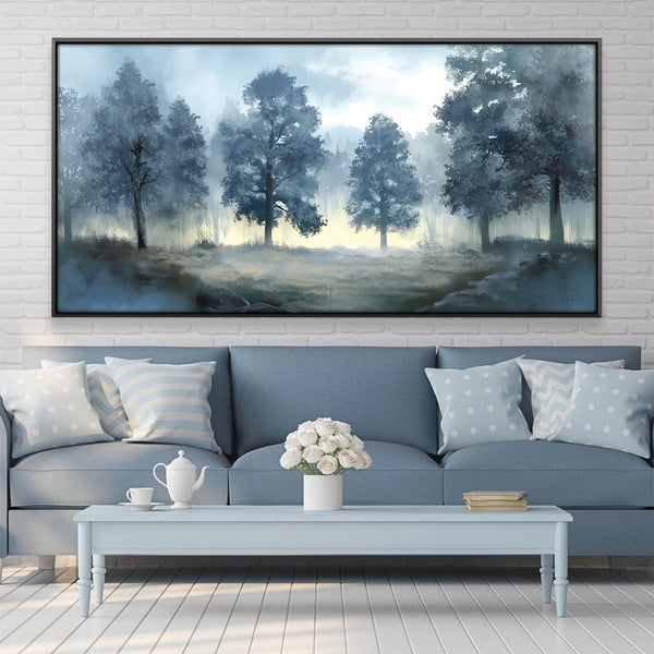 Fog Veil Forest Canvas Art 20 x 10in / Canvas Clock Canvas