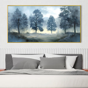 Fog Veil Forest Canvas Art Clock Canvas