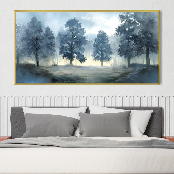Fog Veil Forest Canvas Art Clock Canvas
