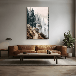 Fogbound Evergreens Canvas Art Clock Canvas