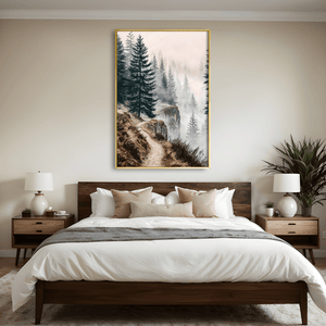Fogbound Evergreens Canvas Art Clock Canvas