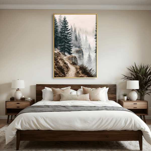 Fogbound Evergreens Canvas Art Clock Canvas