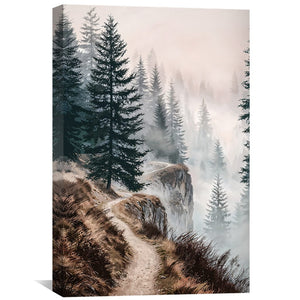 Fogbound Evergreens Canvas Art Clock Canvas