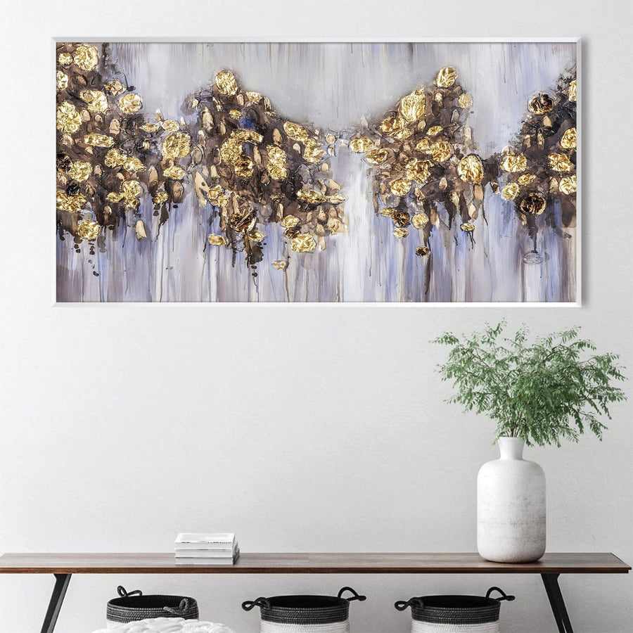 Foil Abstractly Canvas Art Clock Canvas