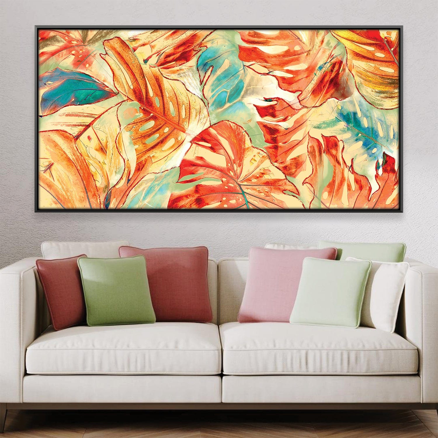 Foliage Aflame Canvas Art Clock Canvas