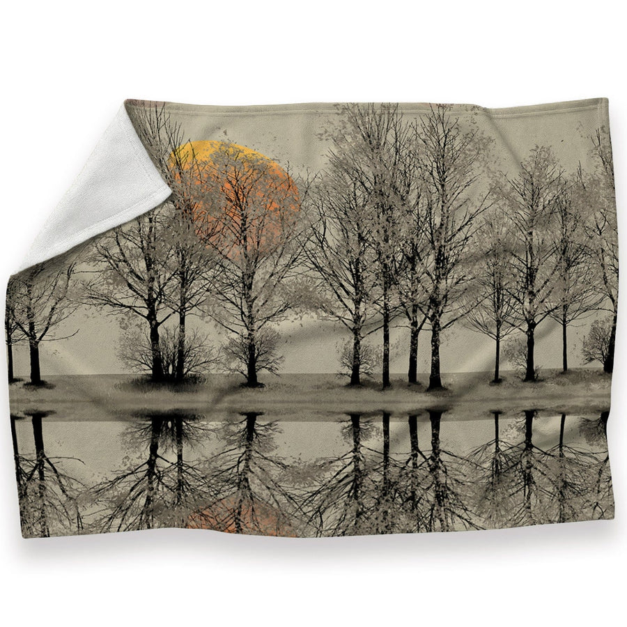 Forest Dawn Blanket Blanket 30 x 40in Clock Canvas