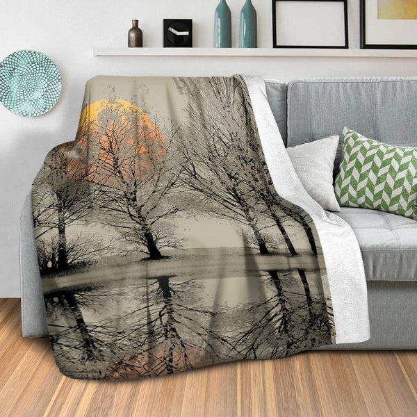 Forest Dawn Blanket Blanket 30 x 40in Clock Canvas