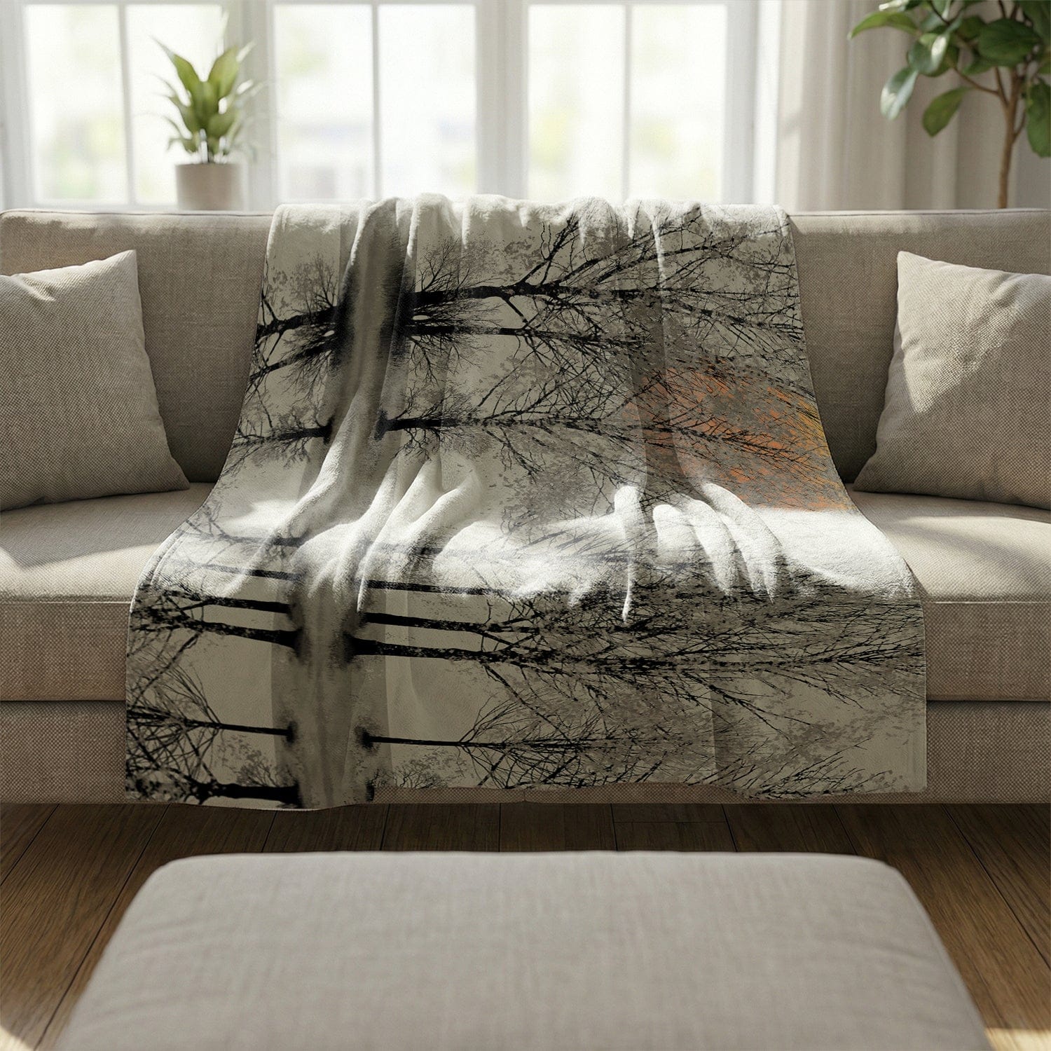 Forest Dawn Blanket Blanket Clock Canvas
