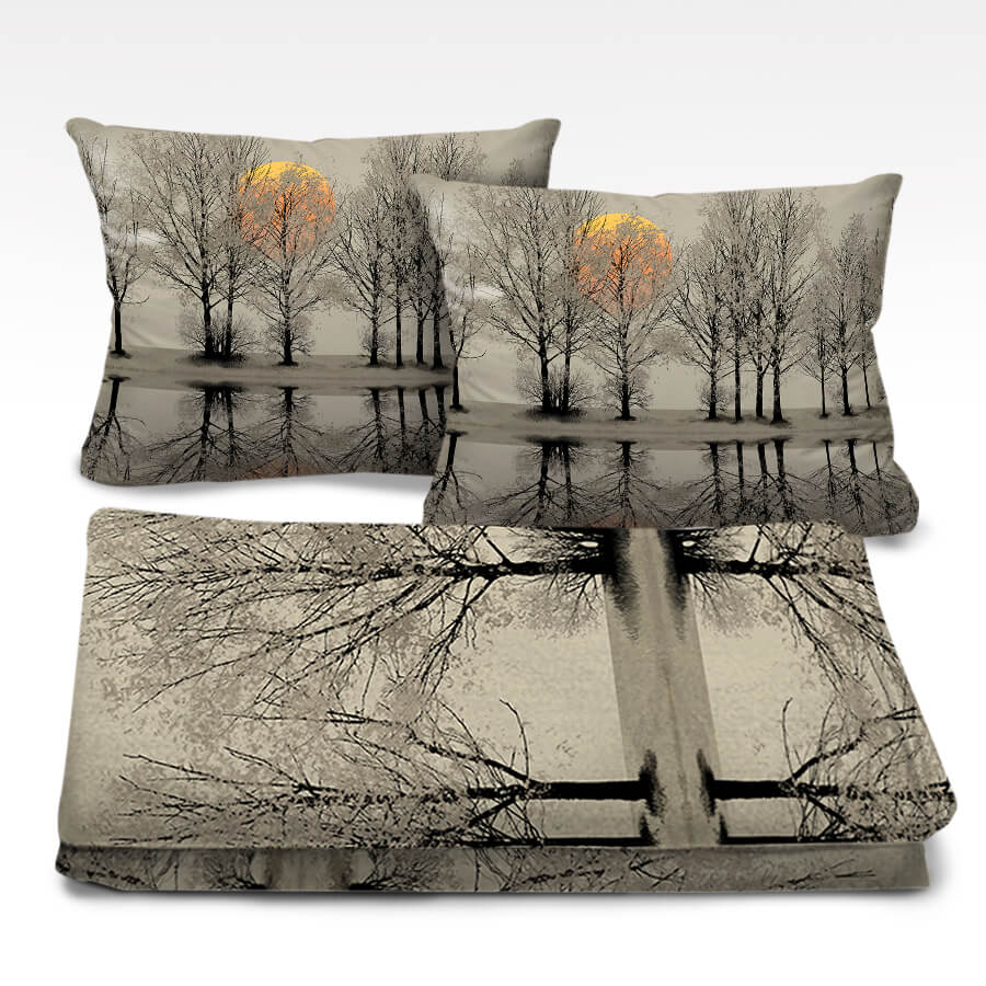 Forest Dawn Dream Home Bundle Bundle 2 Cushions & 1 Blanket Clock Canvas