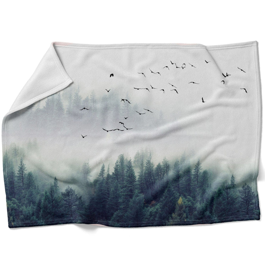 Forest Landscape Blanket Blanket Clock Canvas