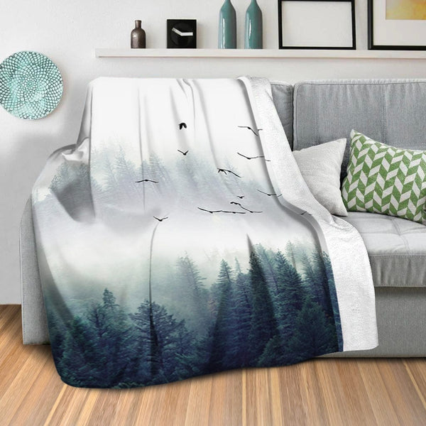 Forest Landscape Blanket Blanket Clock Canvas