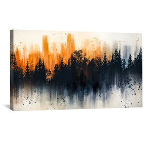 Forest Meets Metropolis Canvas Art Clock Canvas