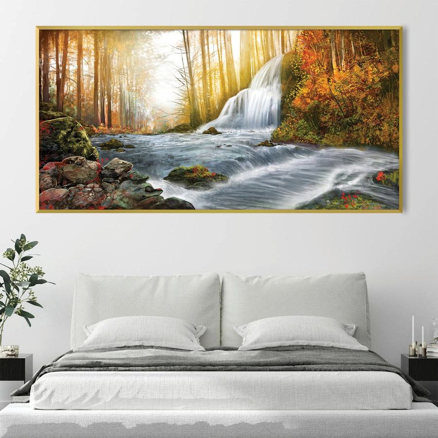 Forest River Canvas Art Clock Canvas