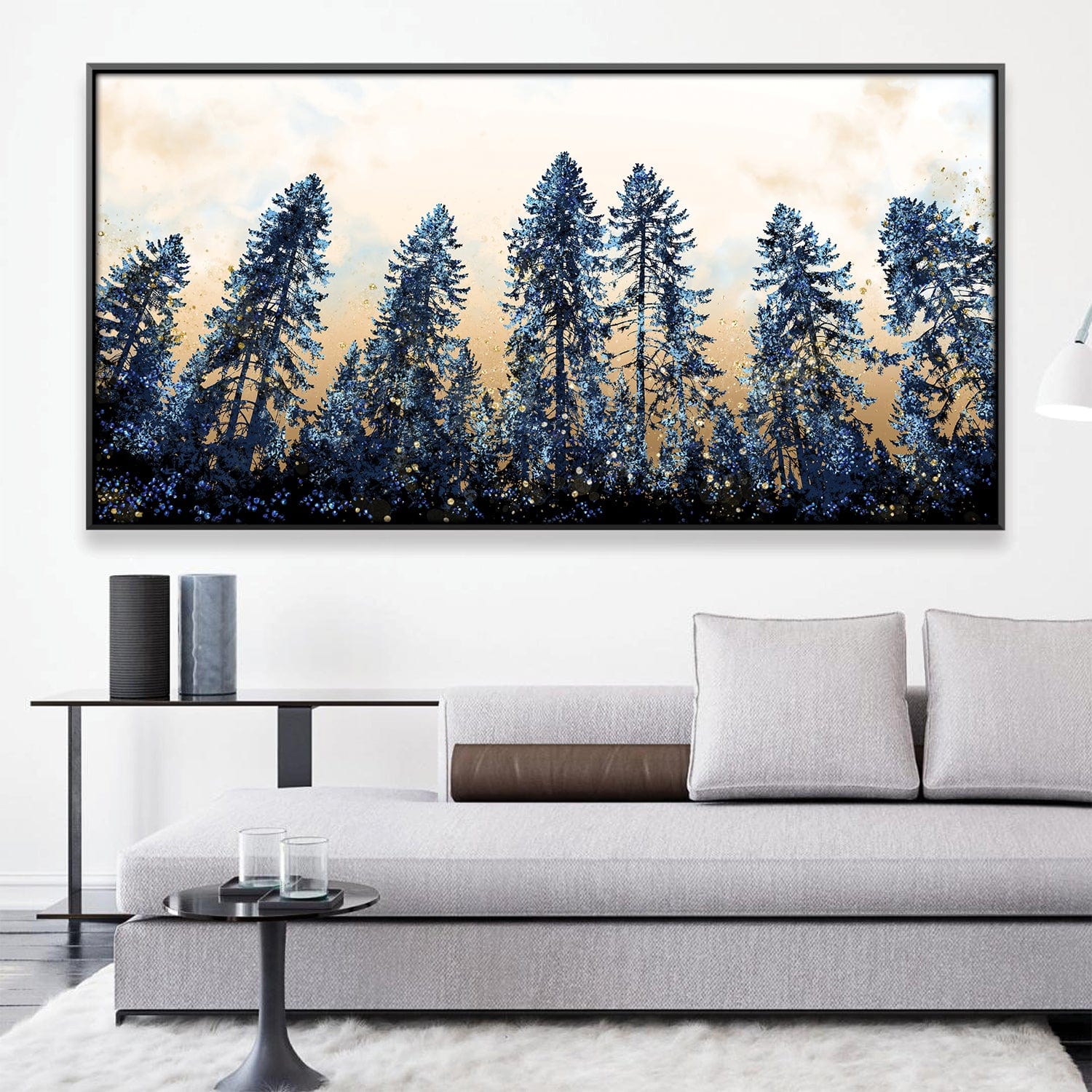 Forest Silhouette Canvas Art 20 x 10in / Canvas Clock Canvas