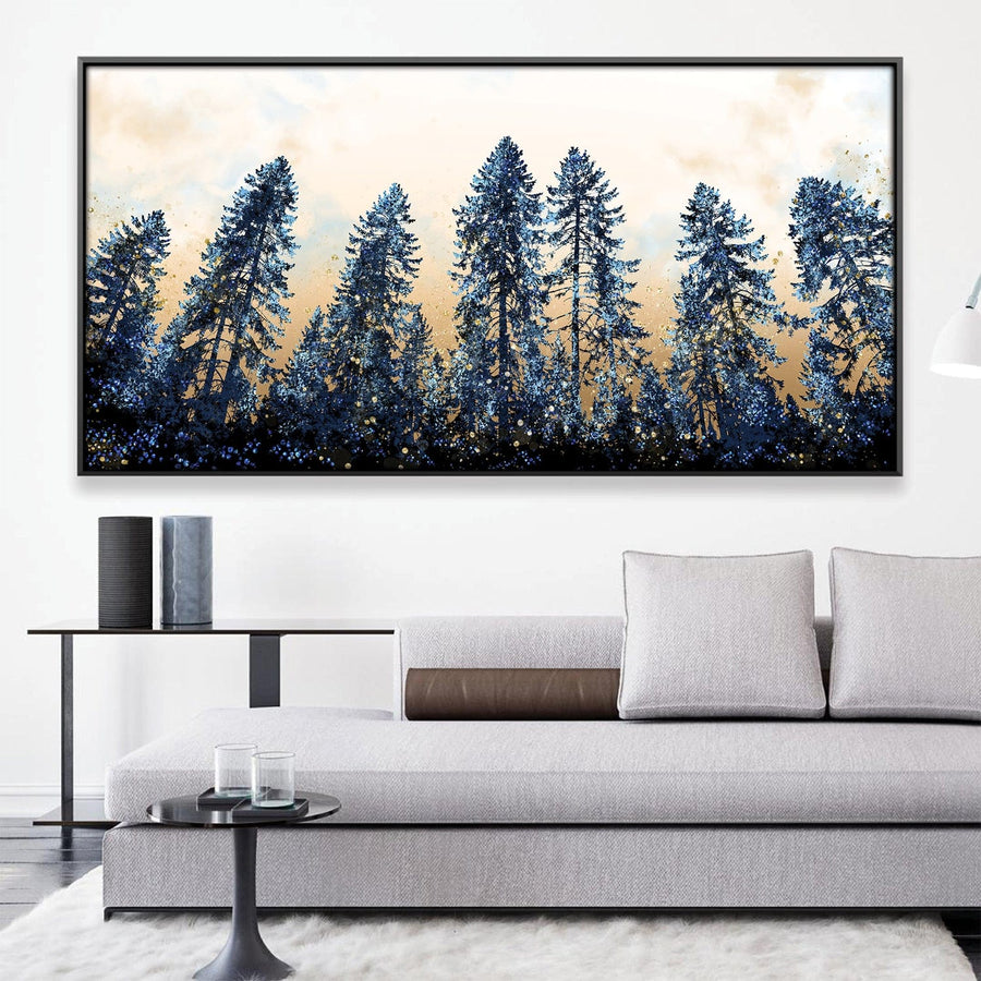 Forest Silhouette Canvas Art 20 x 10in / Canvas Clock Canvas