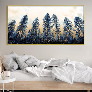 Forest Silhouette Canvas Art Clock Canvas