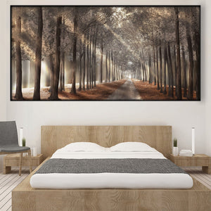 Forest Strolls Easy Build Frame Posters, Prints, & Visual Artwork Easy Build Frame & Fabric Print / 40 x 20in Clock Canvas