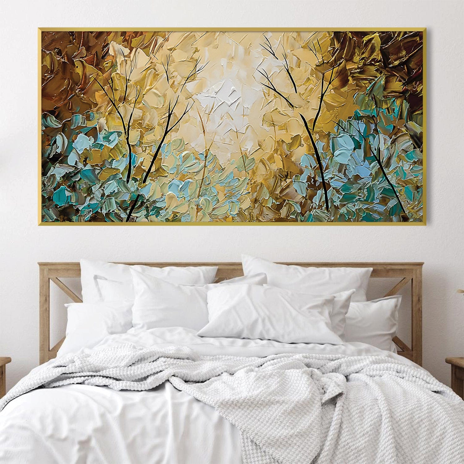 Forest Through the Paint Canvas Art Clock Canvas