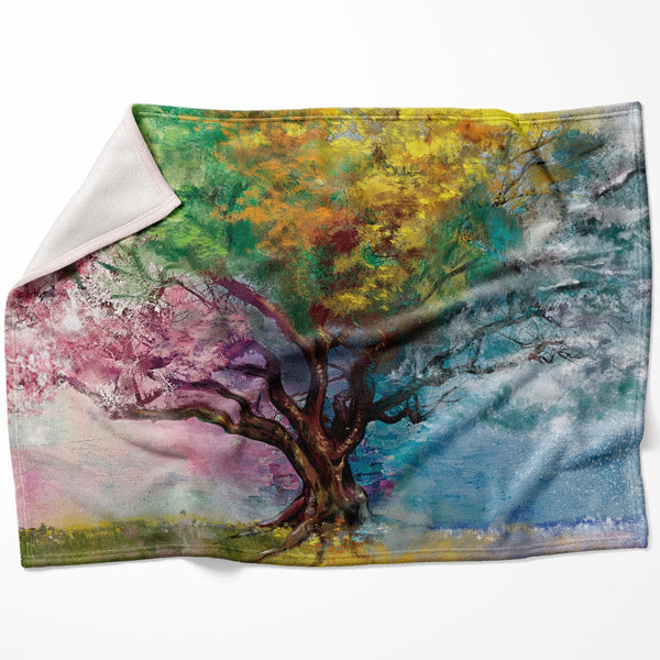 Four Seasons Blanket Blanket 75 x 100cm Clock Canvas