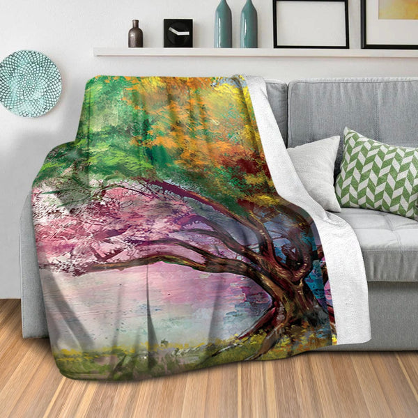 Four Seasons Blanket Blanket Clock Canvas