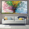 Four Seasons Easy Build Frame Posters, Prints, & Visual Artwork Easy Build Frame & Fabric Print / 40 x 20in Clock Canvas