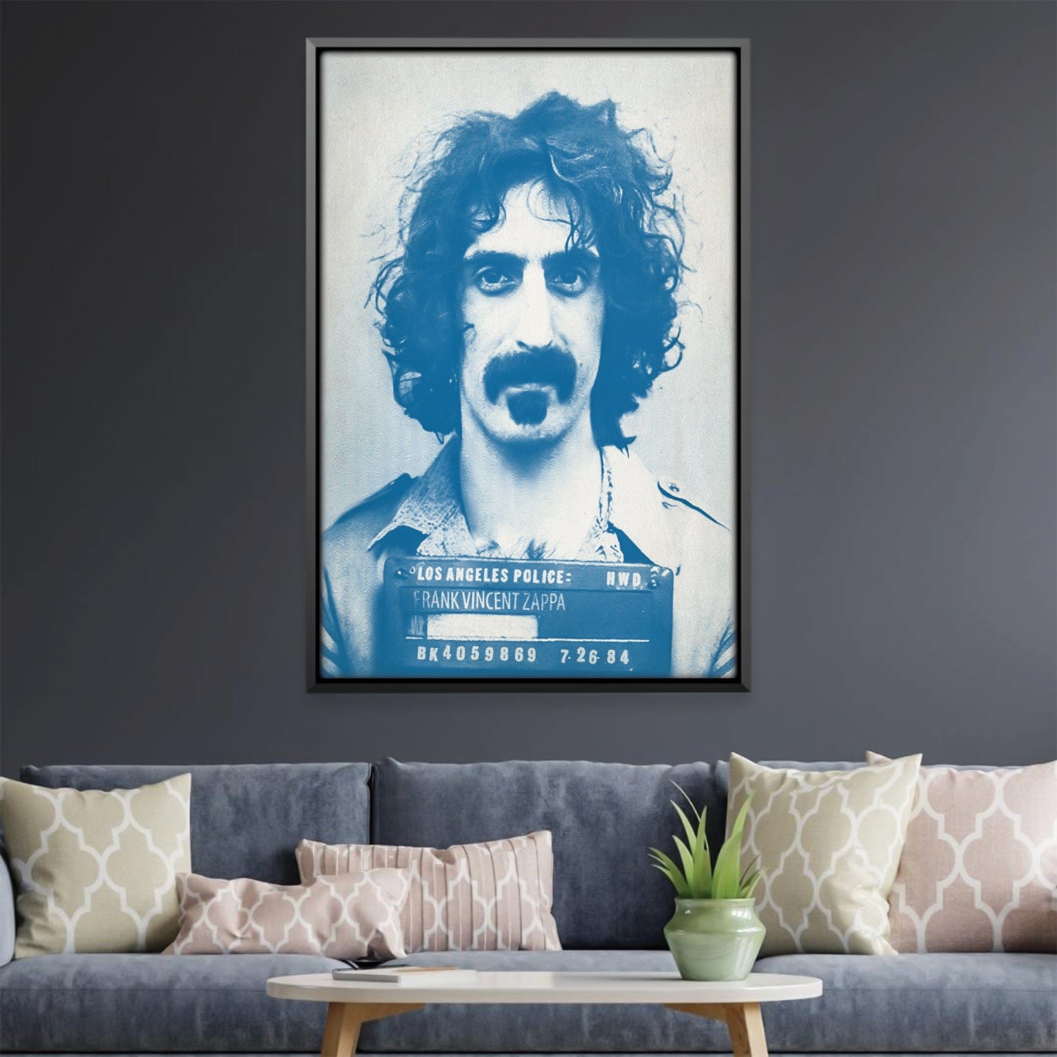 Franck Zappa Mugshot Blue Canvas product thumbnail