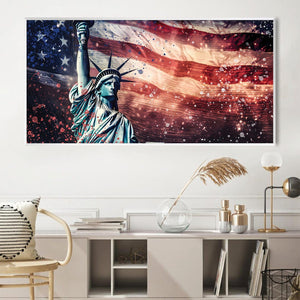 Freedom's Flame Canvas Art Clock Canvas