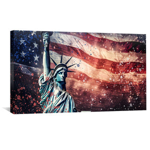 Freedom's Flame Canvas Art Clock Canvas