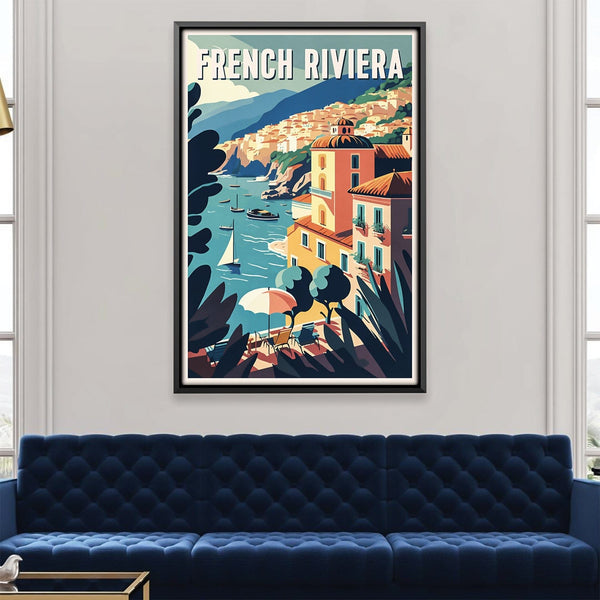 French Riviera Canvas Art Clock Canvas