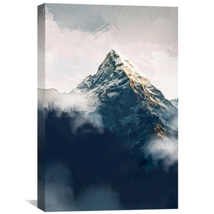 Frosted Alpine Summit Canvas Art Clock Canvas