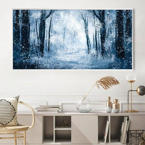 Frosted Forest Canvas Art Clock Canvas