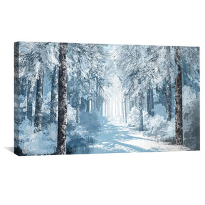 Frosted Pathway Canvas Art Clock Canvas