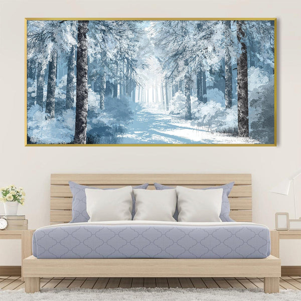 Frosted Pathway Canvas Art Clock Canvas