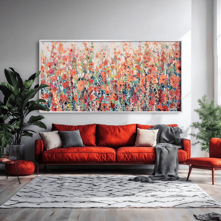 Garden of Flowers Canvas Art Clock Canvas