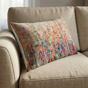 Garden of Flowers Cushion Cushion 13 x 19in Clock Canvas