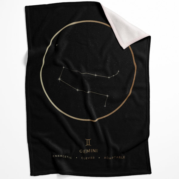 Gemini Traits Gold Blanket Blanket 75 x 100cm Clock Canvas