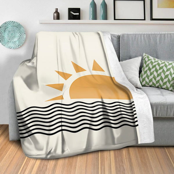 Geo Sunrise Blanket Blanket Clock Canvas